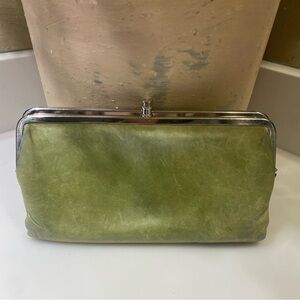 HOBO leather clutch wallet beautiful green *see description*